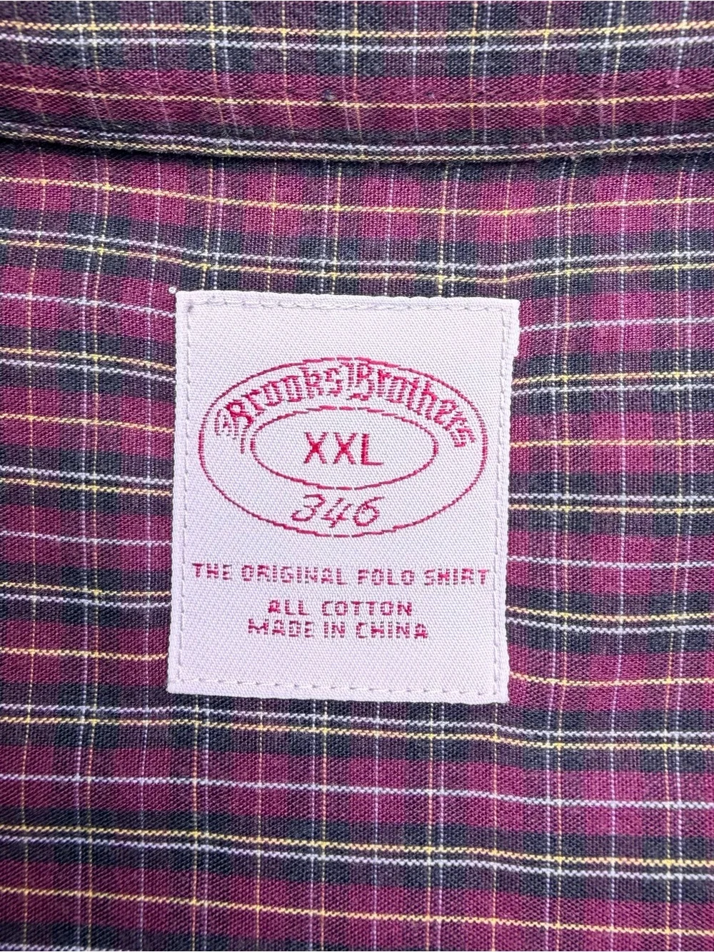 Brooks Brothers 346 The Orginal Polo Shirt Men’s XXL Red Plaid Button Down